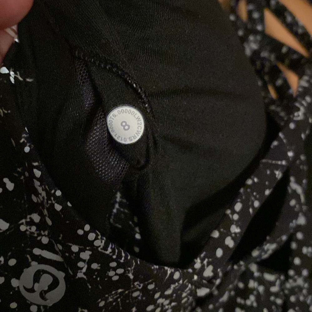 Lululemon Reflective Black and White Speckled Sports Bra - Picture 6 of 6